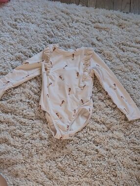 Miles The Label One Piece Swimsuit Seahorse Print Beige Large